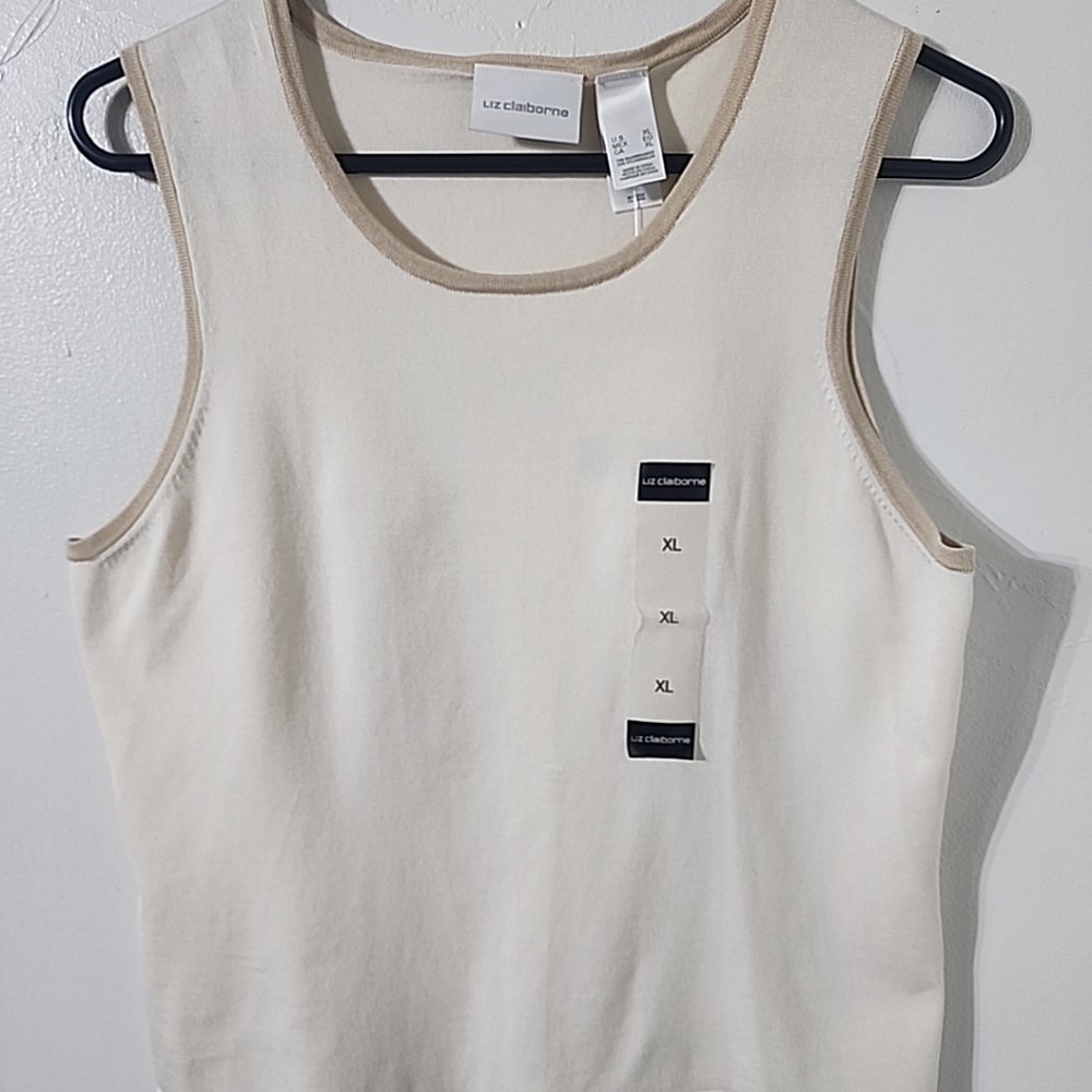 Womens Sleeveless Tan Halter Silk Knit Top XL NWT